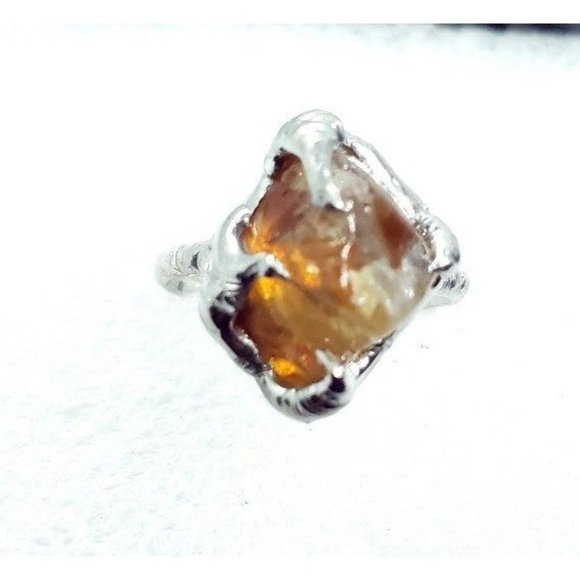 Citrine crystal ring handmade - Picture 4 of 12